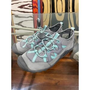 Merrell kids blue and gray waterproof hiking shoes size 2